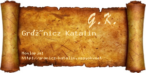 Gránicz Katalin névjegykártya